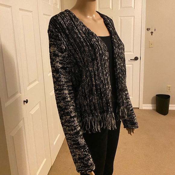 Nic+Zoe Fringe Knit Tweed Jacket MP - Picture 3 of 10